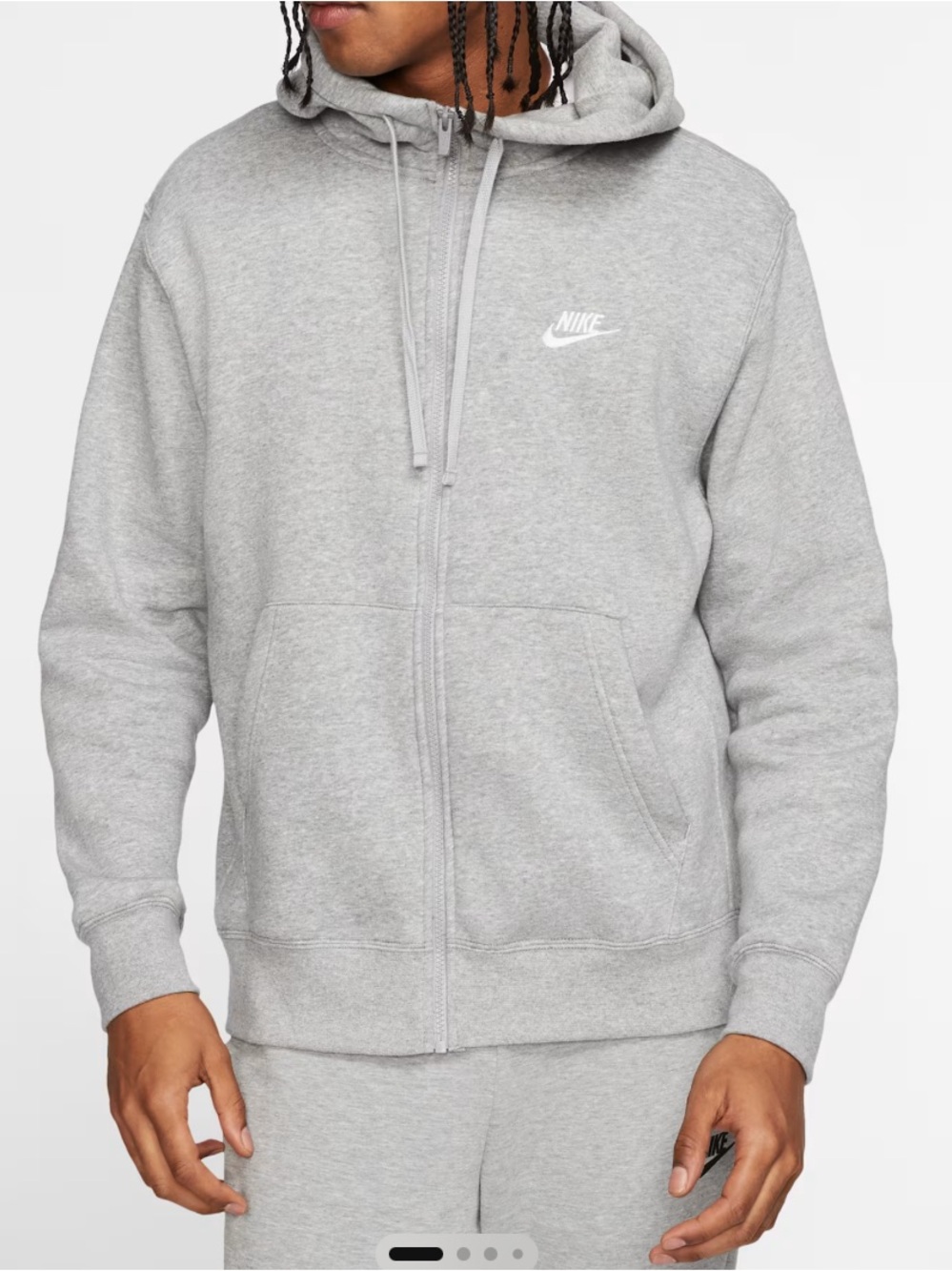 Nike Light Gray Full-Zip Hooded Sweatshirt